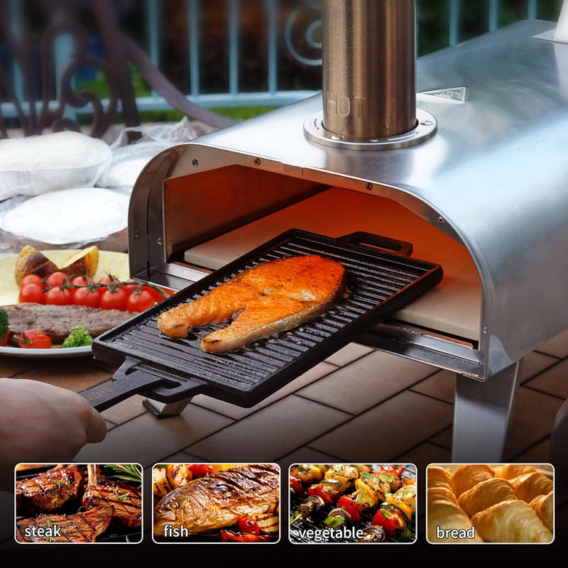 Outdoors 12 Inch Wood Pellet Pizza Oven Portable