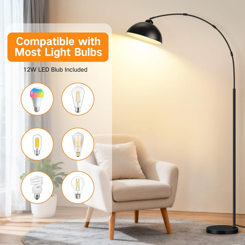 Arc Floor Lamp for Living Room 80.3" Dimmable