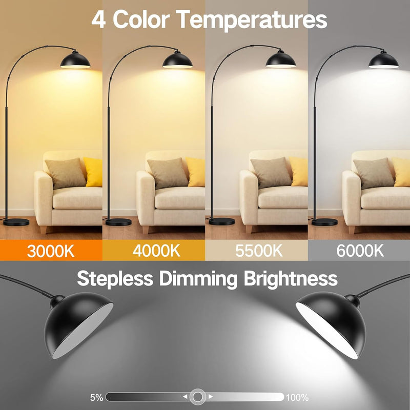 Arc Floor Lamp for Living Room 80.3" Dimmable