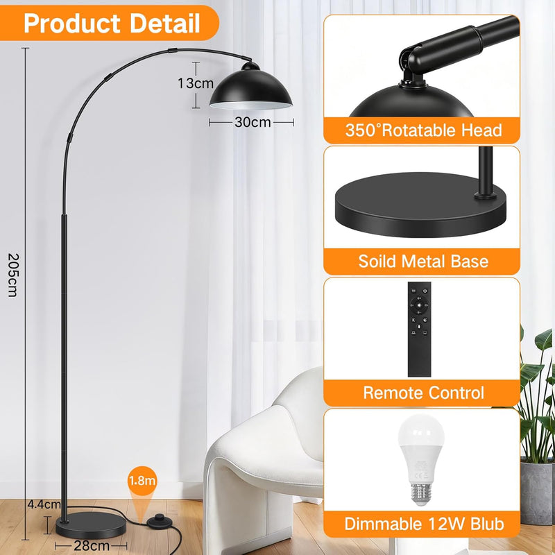 Arc Floor Lamp for Living Room 80.3" Dimmable