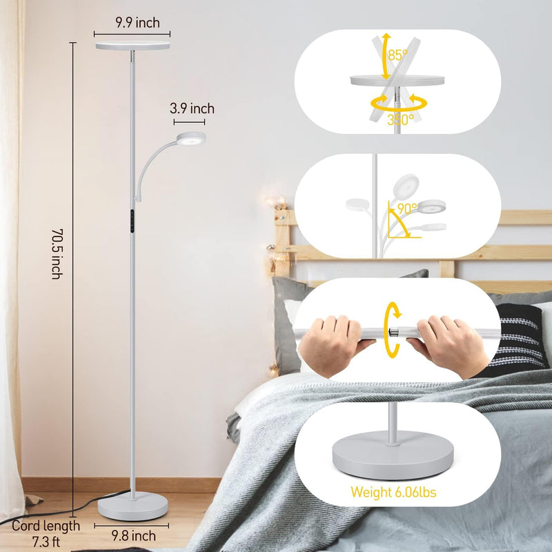 LED Floor Lamp with Reading Mother Father Parent