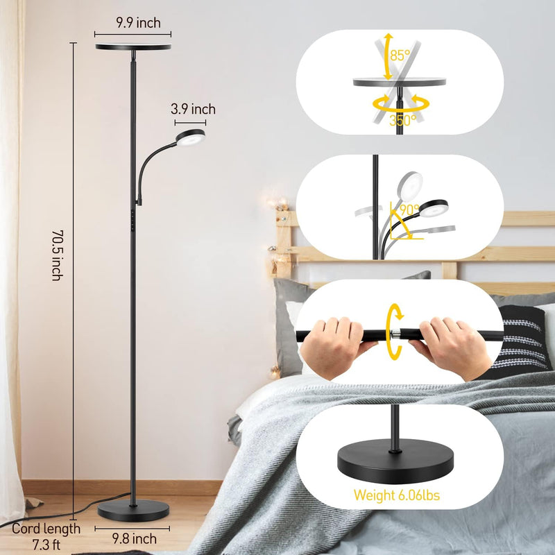 LED Floor Lamp with Reading Mother Father Parent