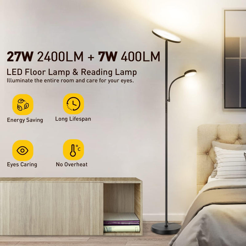 LED Floor Lamp with Reading Mother Father Parent