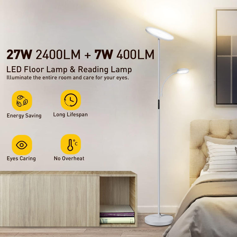 LED Floor Lamp with Reading Mother Father Parent