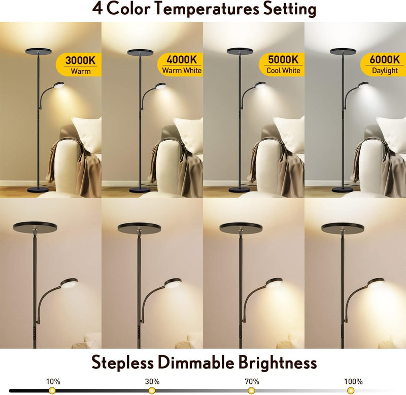 LED Floor Lamp with Reading Mother Father Parent