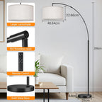 Outon LED Modern Arc Floor Lamp Dimmable Standing