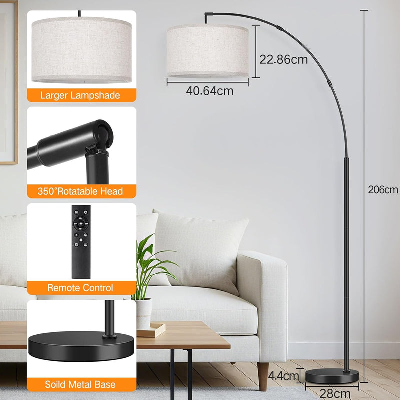 LED Modern Arc Floor Lamp Dimmable Standing