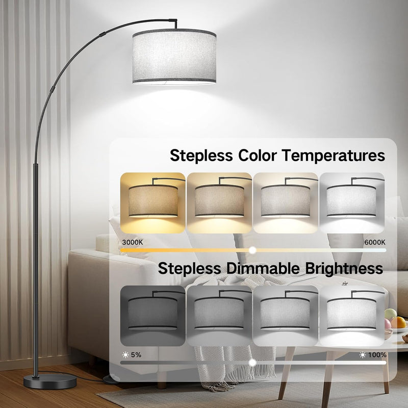 LED Modern Arc Floor Lamp Dimmable Standing