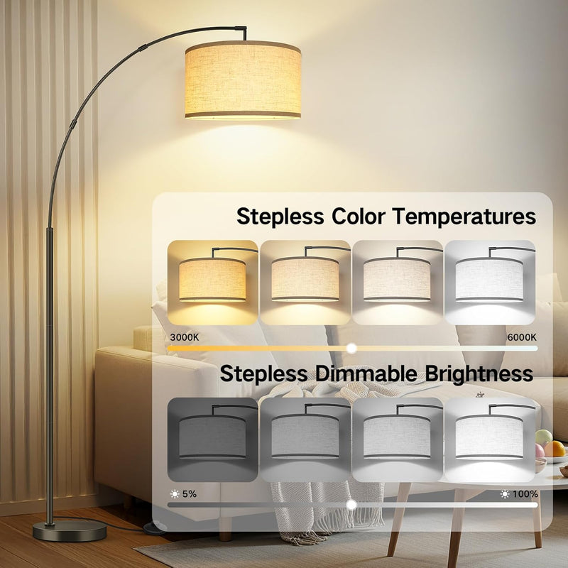 LED Modern Arc Floor Lamp Dimmable Standing