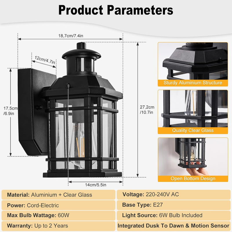 Outside Lights with Sensor Pir Dawn to Dusk