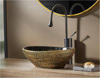 Oval Bathroom Vessel Sink Antique Pattern Design