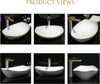Oval Bathroom Vessel Sink Antique Pattern Design