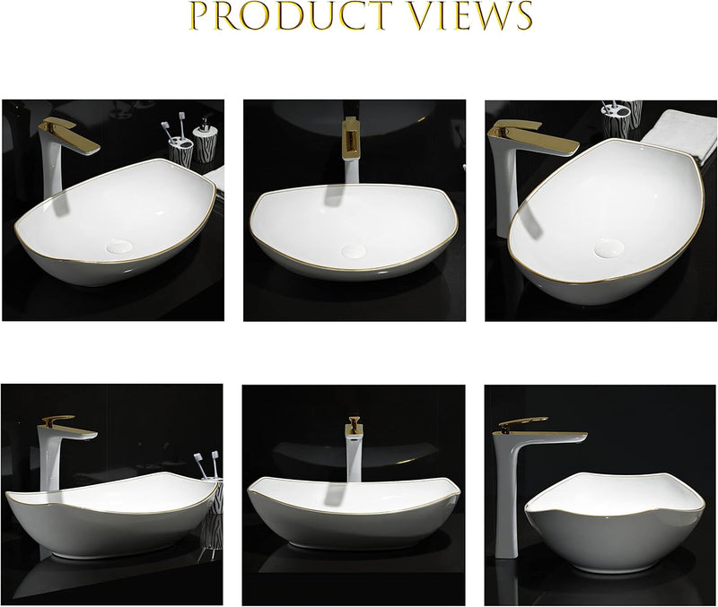 Oval Bathroom Vessel Sink Antique Pattern Design