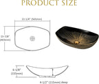 Oval Bathroom Vessel Sink Antique Pattern Design