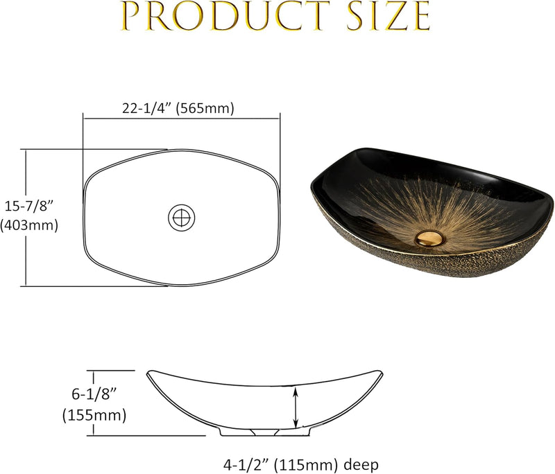 Oval Bathroom Vessel Sink Antique Pattern Design