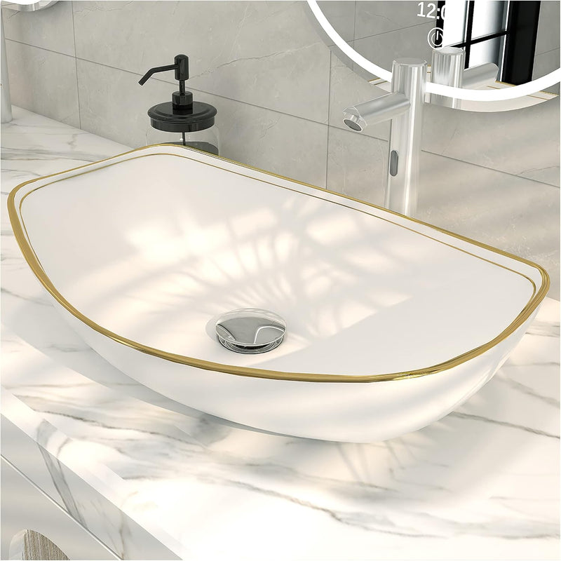 Oval Bathroom Vessel Sink Antique Pattern Design
