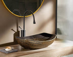 Oval Bathroom Vessel Sink Antique Pattern Design