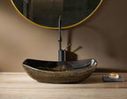 Oval Bathroom Vessel Sink Antique Pattern Design