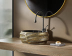 Oval Bathroom Vessel Sink Antique Pattern Design