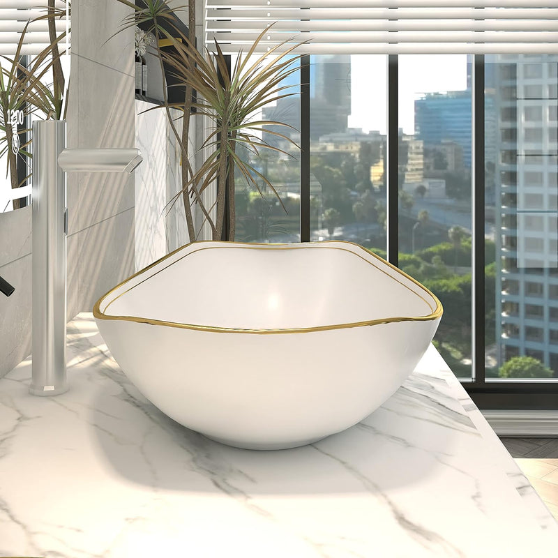Oval Bathroom Vessel Sink Antique Pattern Design