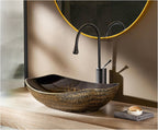 Oval Bathroom Vessel Sink Antique Pattern Design