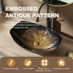 Oval Bathroom Vessel Sink Antique Pattern Design