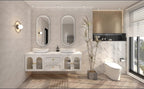 Oval Bathroom Vessel Sink Antique Pattern Design