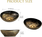 Oval Bathroom Vessel Sink Antique Pattern Design
