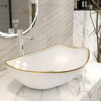 Oval Bathroom Vessel Sink Antique Pattern Design