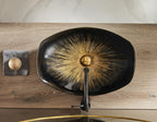 Oval Bathroom Vessel Sink Antique Pattern Design