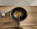 Oval Bathroom Vessel Sink Antique Pattern Design