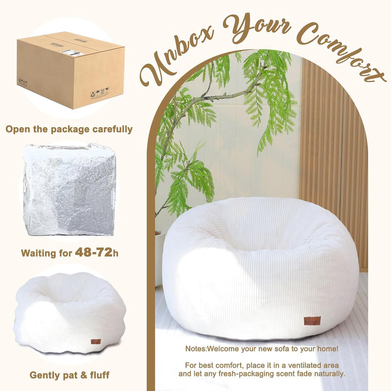 Oval Bean Bag for Adults Kids Teens Large