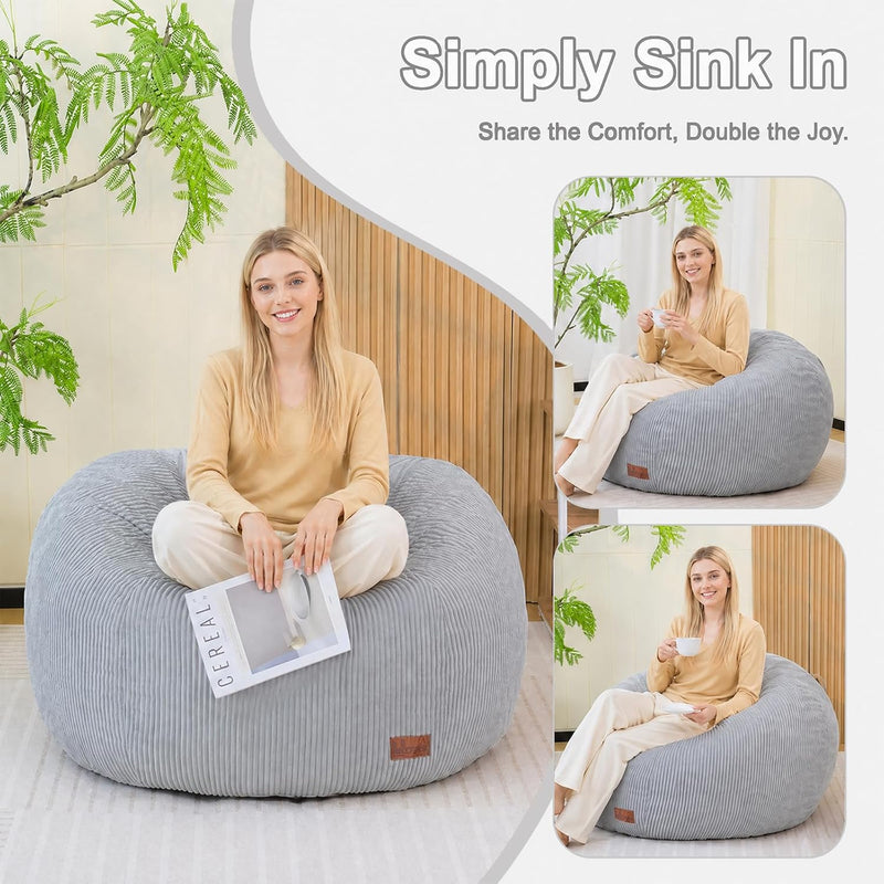 Oval Bean Bag for Adults Kids Teens Large