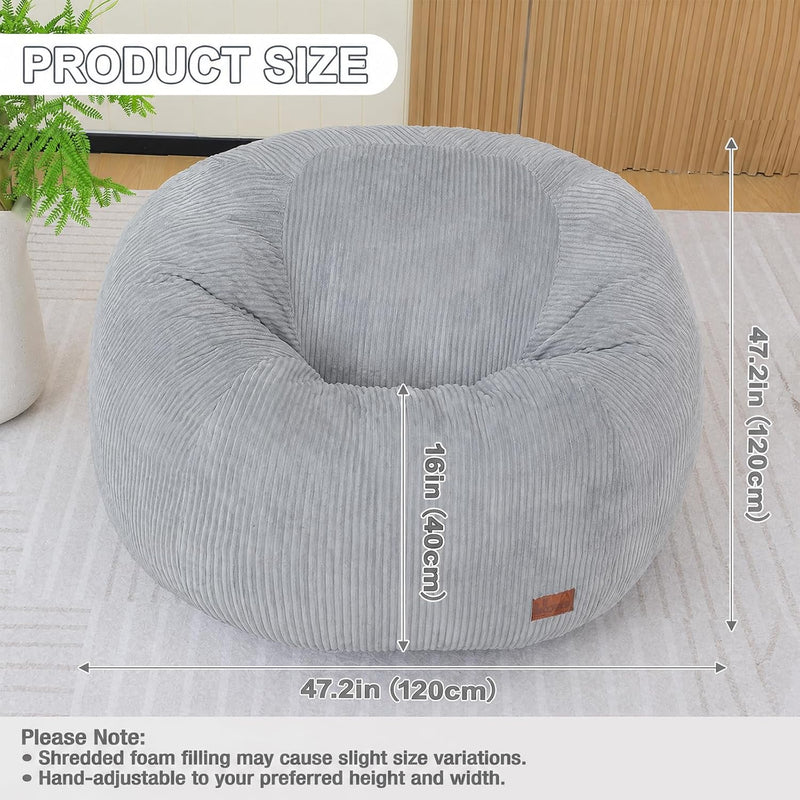 Oval Bean Bag for Adults Kids Teens Large