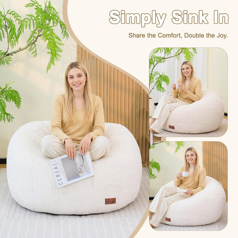 Oval Bean Bag for Adults Kids Teens Large