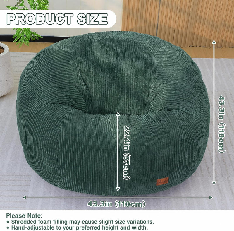 Oval Bean Bag for Adults Kids Teens Large