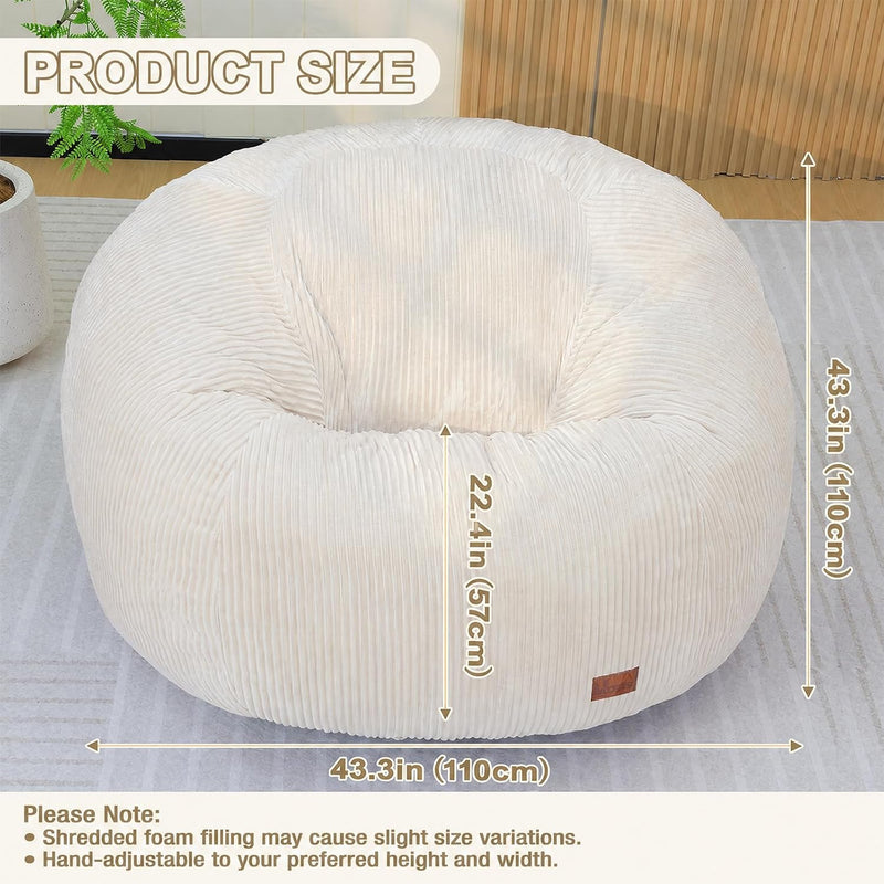 Oval Bean Bag for Adults Kids Teens Large