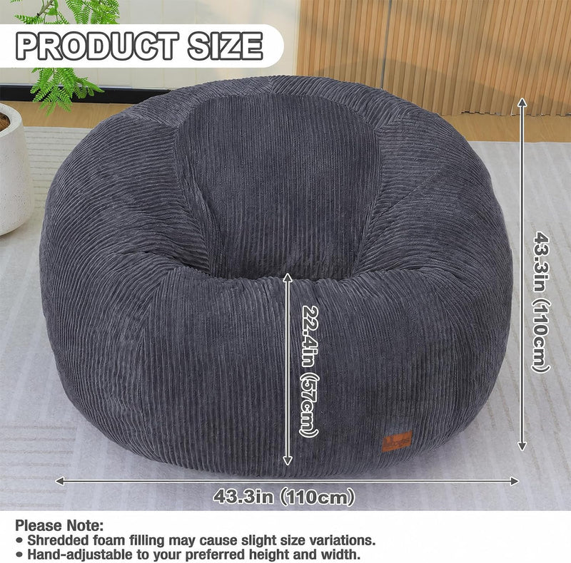 Oval Bean Bag for Adults Kids Teens Large