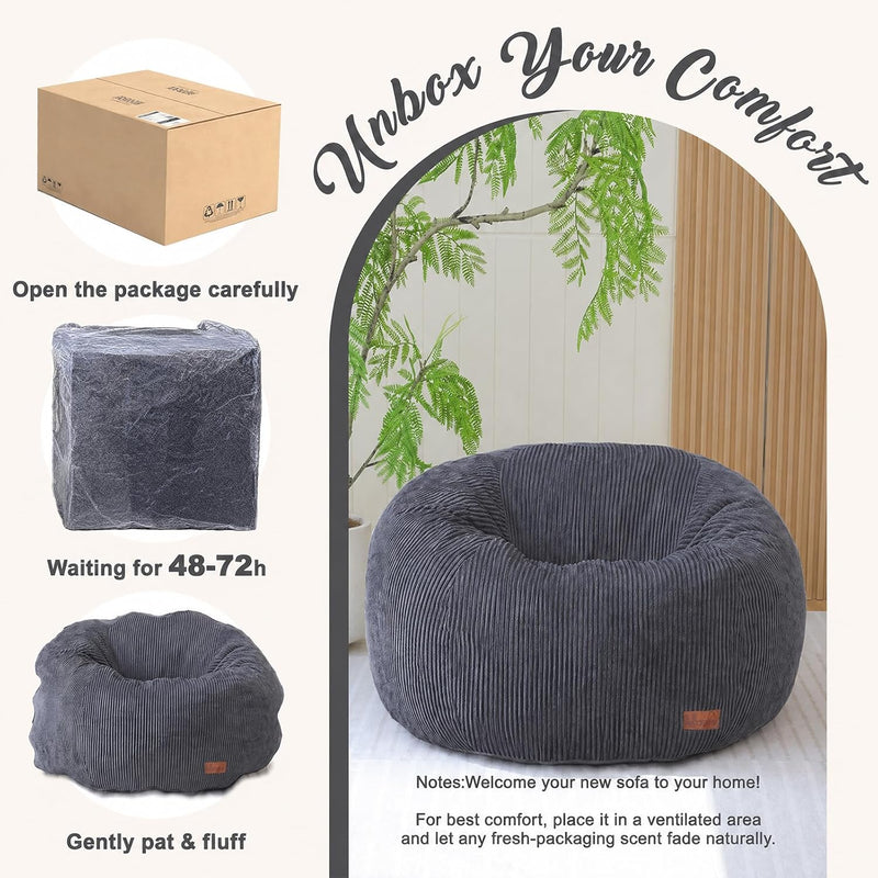 Oval Bean Bag for Adults Kids Teens Large