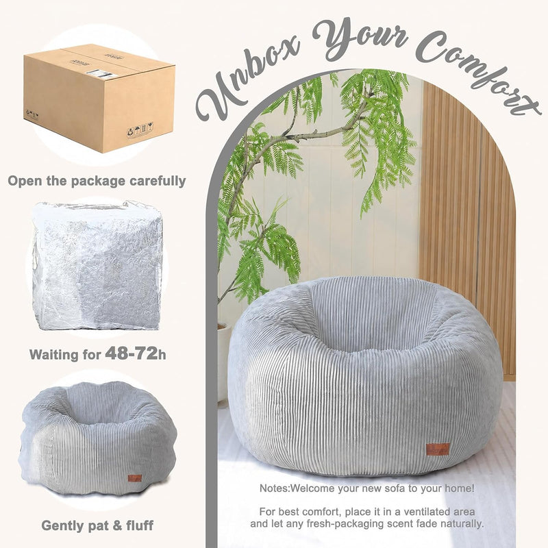 Oval Bean Bag for Adults Kids Teens Large