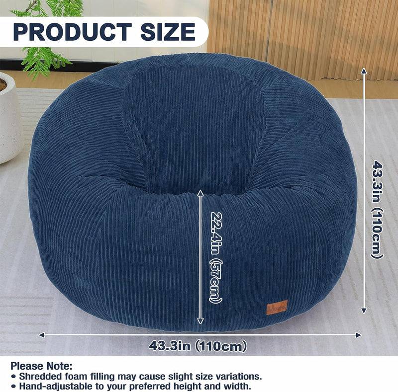 Oval Bean Bag for Adults Kids Teens Large