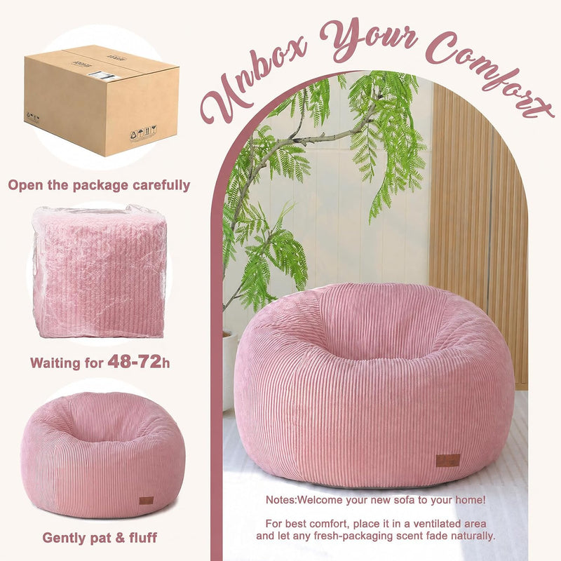 Oval Bean Bag for Adults Kids Teens Large