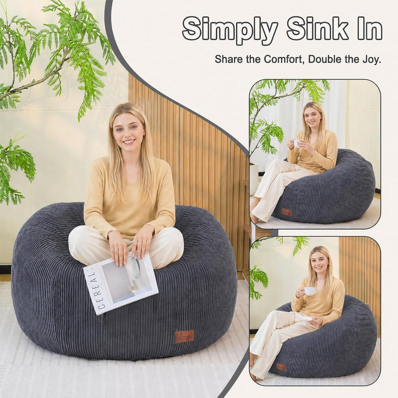 Oval Bean Bag for Adults Kids Teens Large