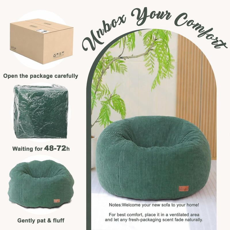 Oval Bean Bag for Adults Kids Teens Large