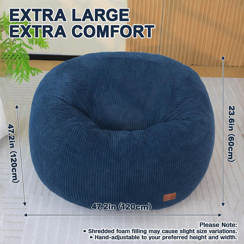 Oval Bean Bag for Adults Kids Teens Large