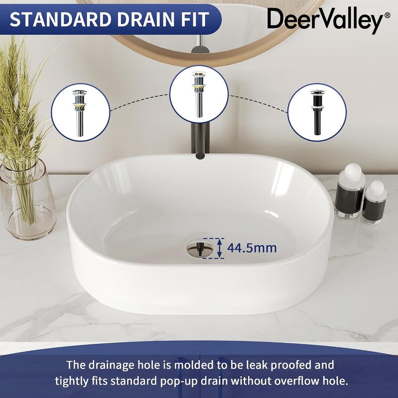 Oval Ceramic Countertop Basin 55.5x34.5x14CM