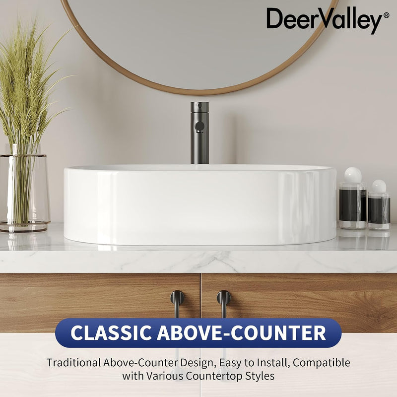 Oval Ceramic Countertop Basin 55.5x34.5x14CM