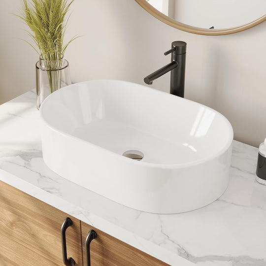 Oval Ceramic Countertop Basin 55.5x34.5x14CM
