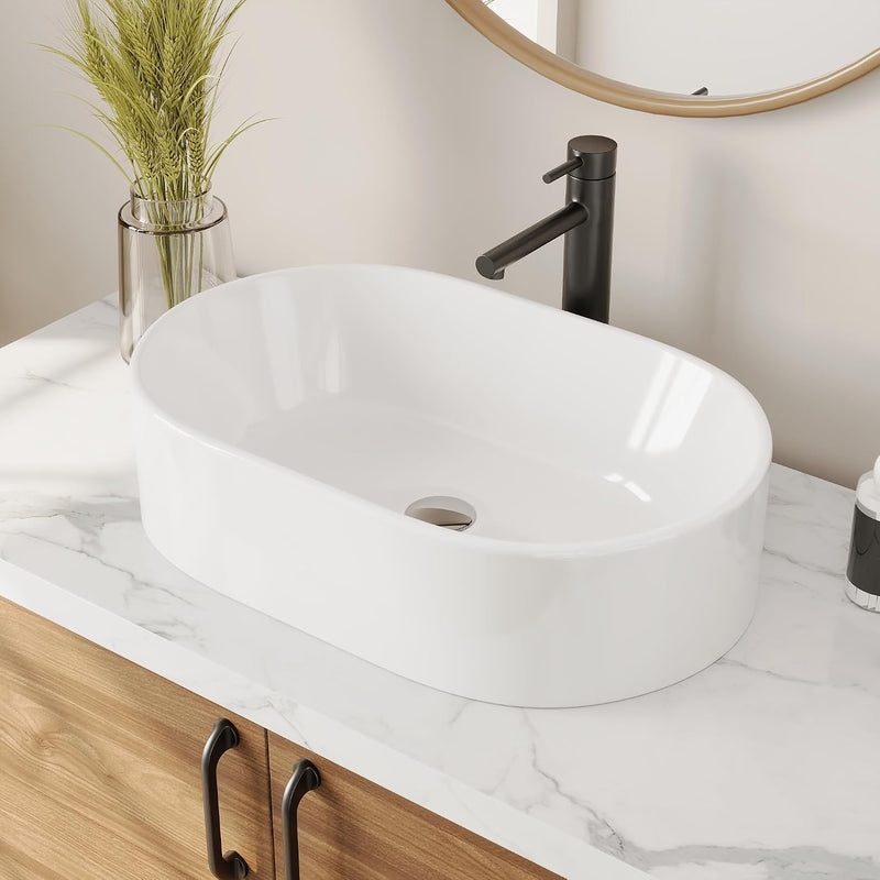 Oval Ceramic Countertop Basin 55.5x34.5x14CM
