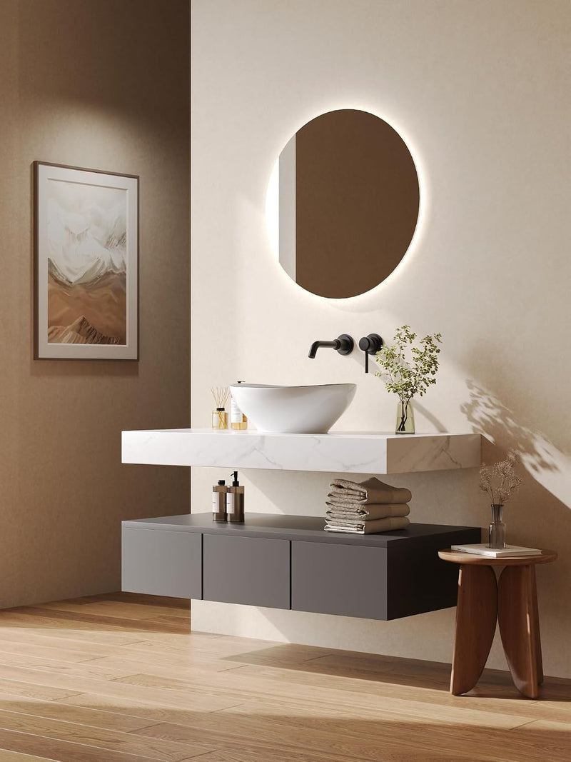 Oval Ceramic Countertop Basin 55.5x35.7x14CM Cloakroom Hand Wash